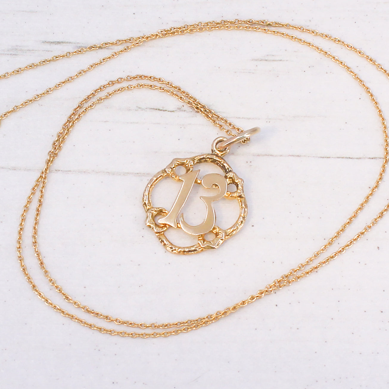 Vintage 9k Number "13" Charm / Pendant, Dated 1969