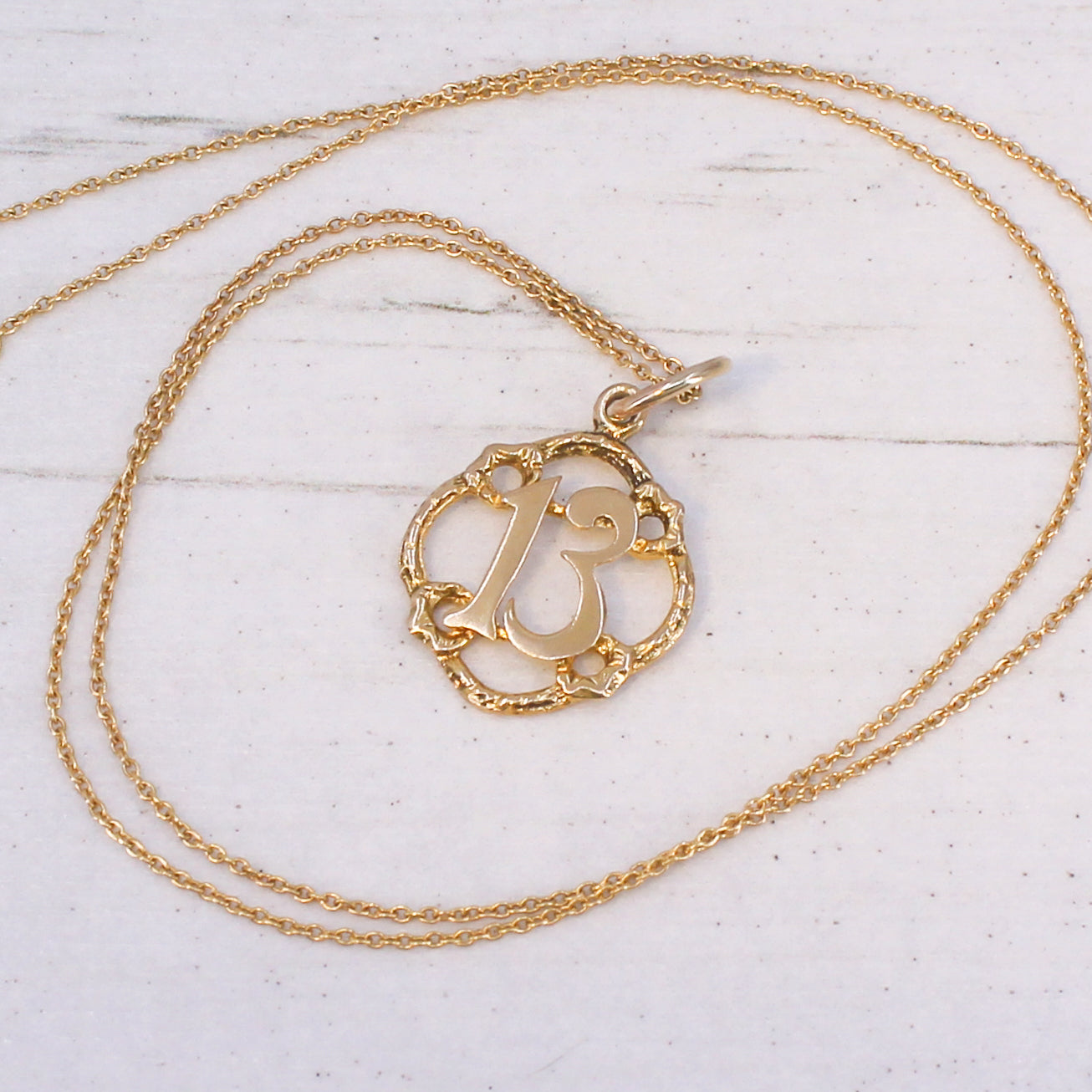 Vintage 9k Number "13" Charm / Pendant, Dated 1969