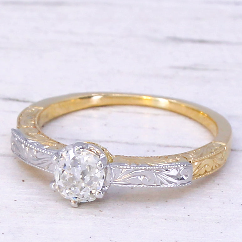 Edwardian 0.63 Carat Old Cut Diamond Engagement Ring, circa 1910