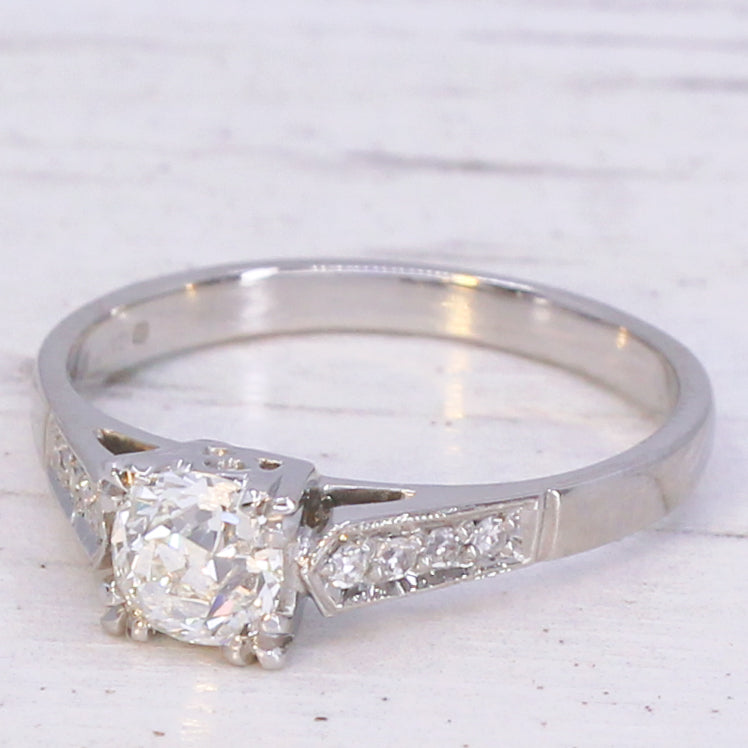 Vintage 0.56 Carat Old Cut Diamond Engagement Ring, circa 1940