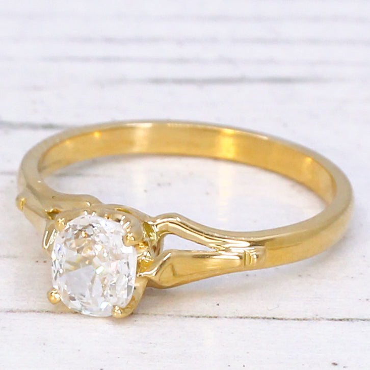 old mine cut diamond engagement ring