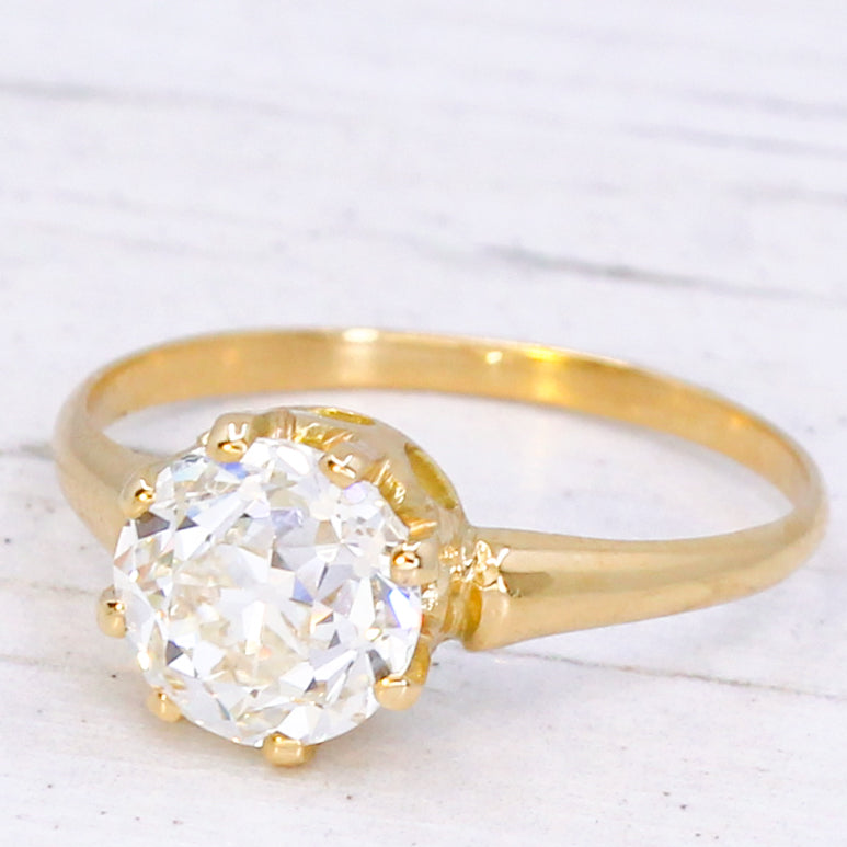 Vintage 2.03 Carat Old Cut Diamond Engagement Ring, circa 1930