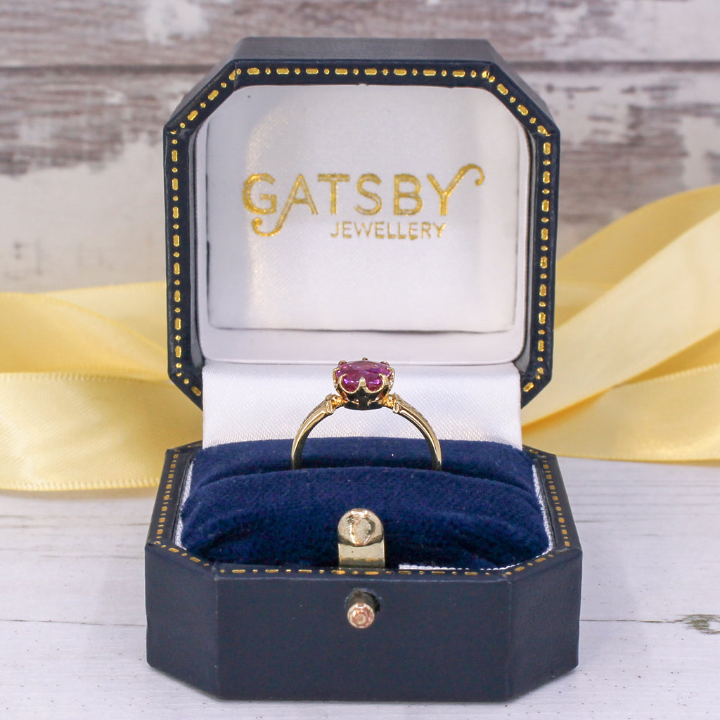 Mogok ruby solitaire ring