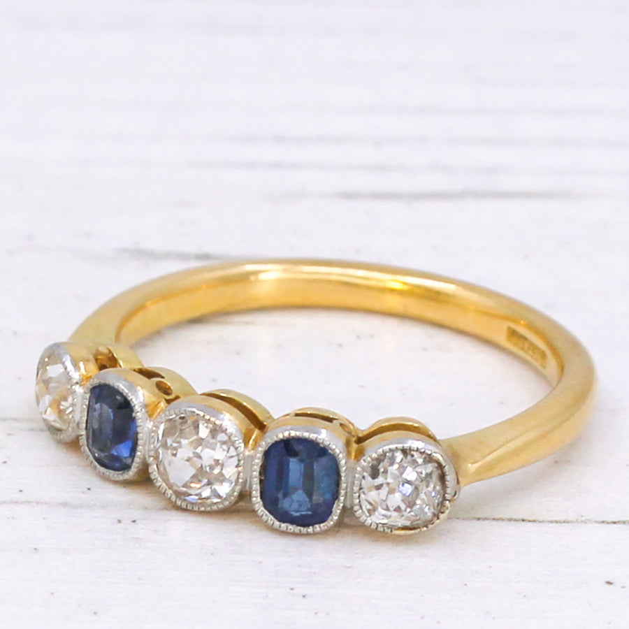 Edwardian sapphire and diamond ring