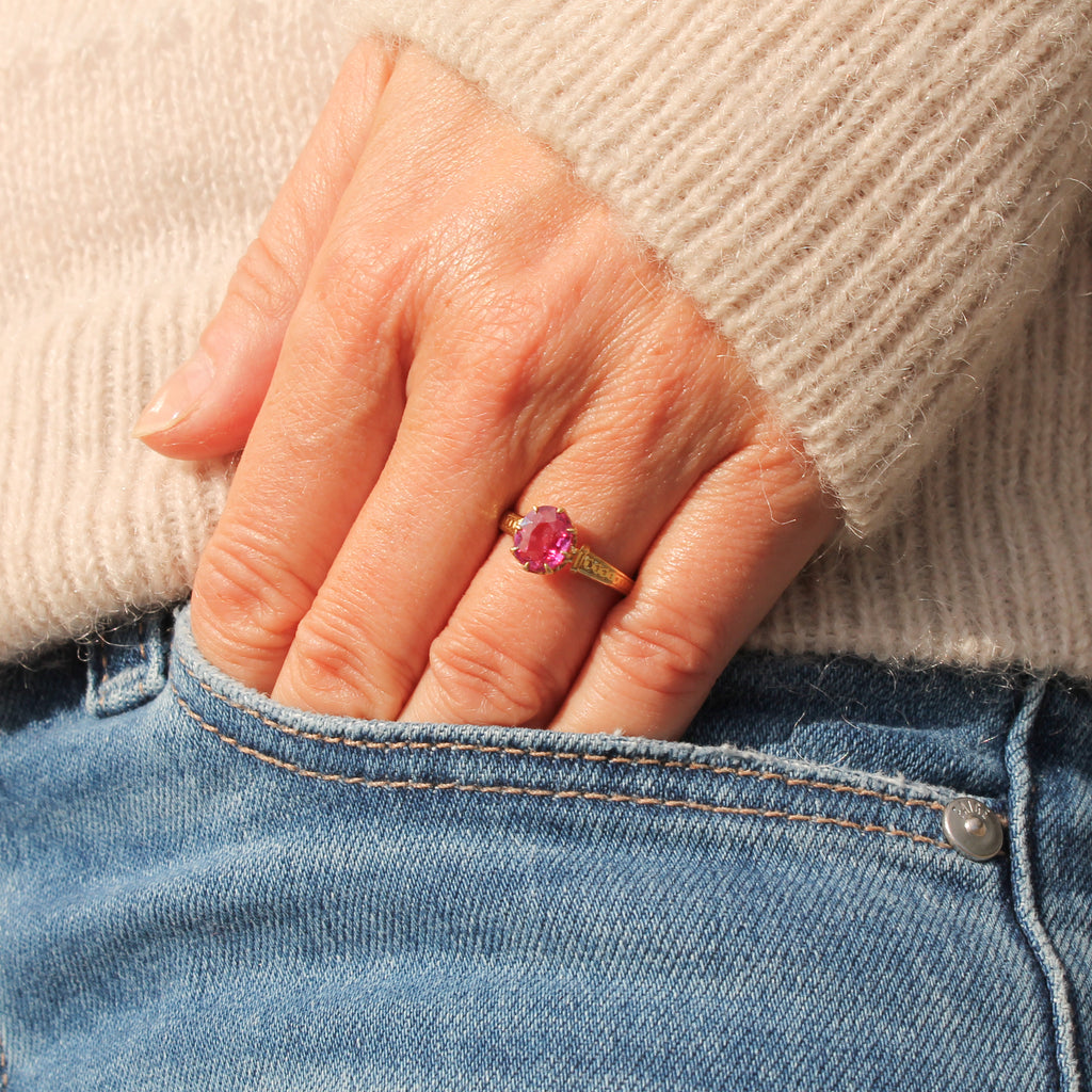 Mogok ruby solitaire ring