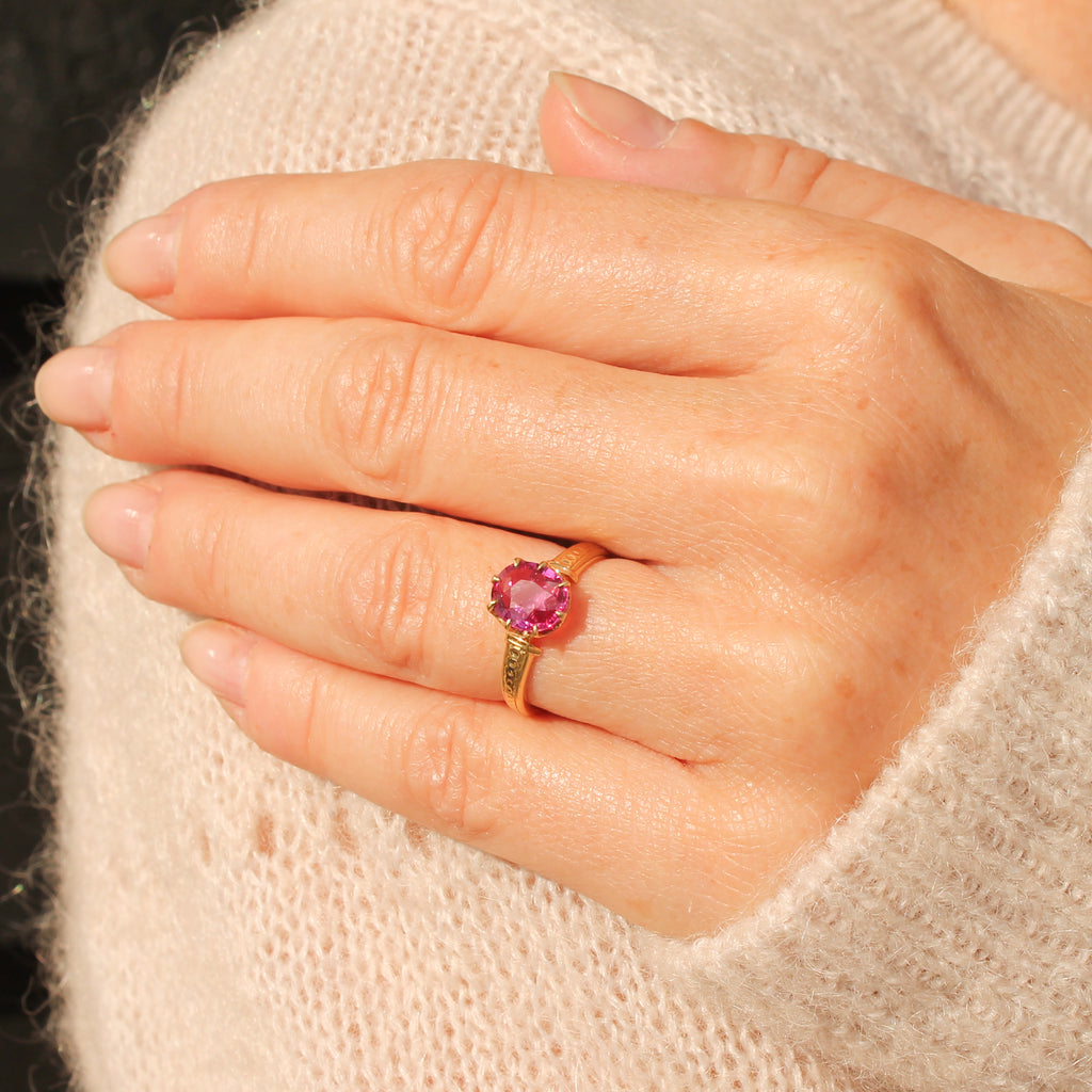 Mogok ruby solitaire ring