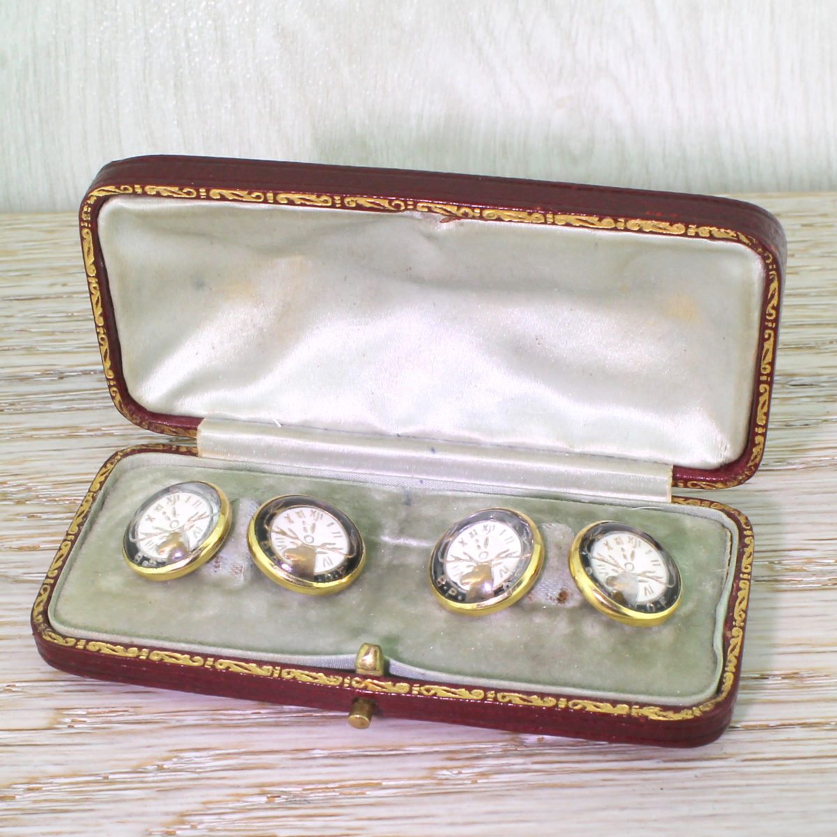 Edwardian Essex Crystal "Elks Lodge" Cufflinks, Boxed, circa 1910