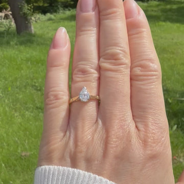 old pear cut diamond ring