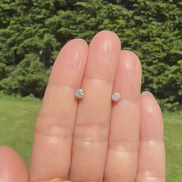 yellow gold stud earrings