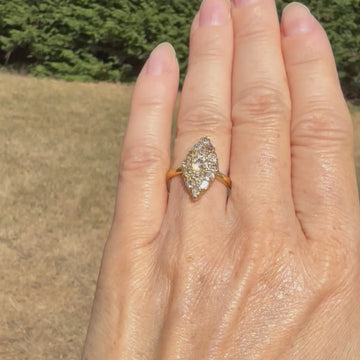 Victorian marquise cluster ring