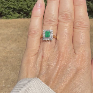antique emerald and diamond ring