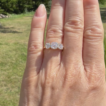 old cut three stone ring