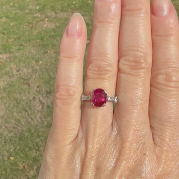 unheated ruby solitaire ring