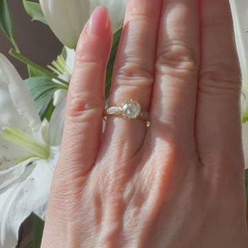 old mine cut diamond engagement ring