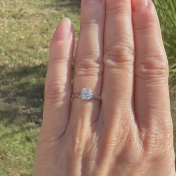 old mine cut diamond engagement ring