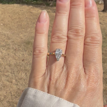 old pear cut diamond ring