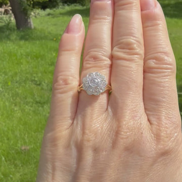 old cut diamond cluster ring
