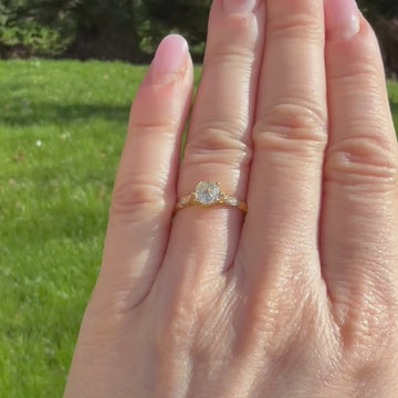 old mine cut diamond engagement ring