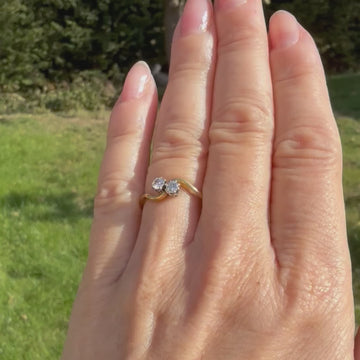 vintage diamond crossover ring