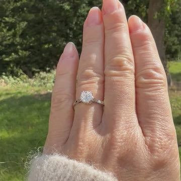 Old mine cut diamond engagement ring