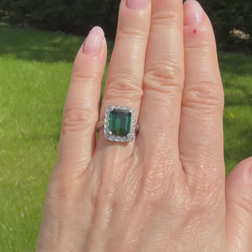 Green tourmaline ring