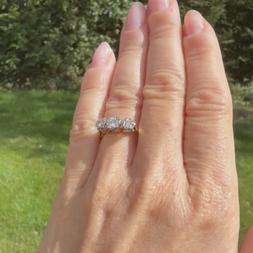 vintage diamond three stone ring