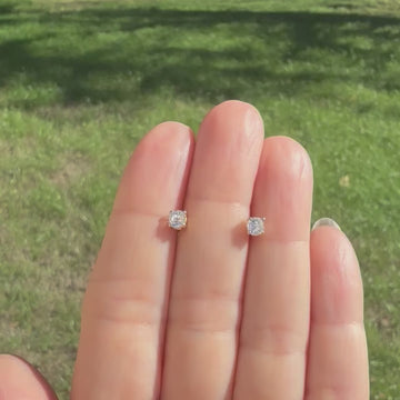 old mine cut stud earrings