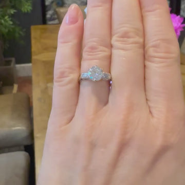 mid century engagement ring