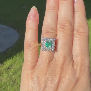 Vintage colombian emerald ring