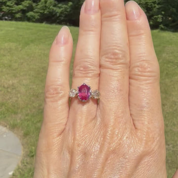 unheated ruby and diamond ring
