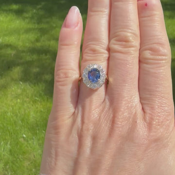 Antique unheated sapphire ring