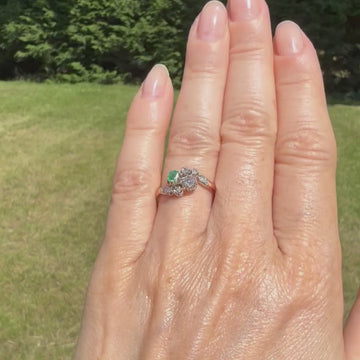 art nouveau emerald ring