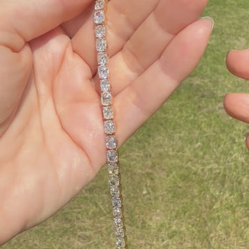 old mine cut diamond tennis bracelet