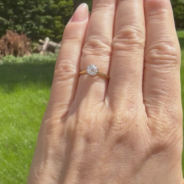 old mine cut diamond engagement ring