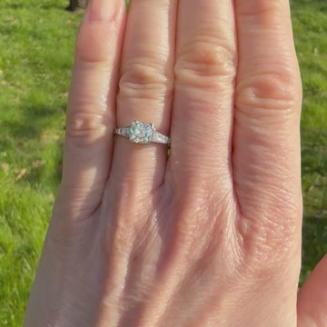 old mine cut diamond engagement ring