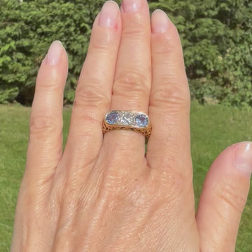 Art Nouveau sapphire and diamond ring