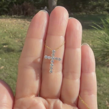 Yellow gold cross pendant