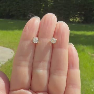 old mine cut diamond earrings