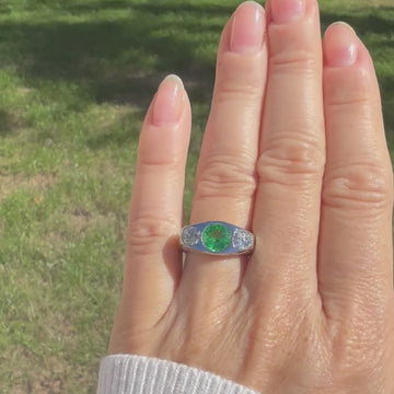 Art Deco tsavorite ring