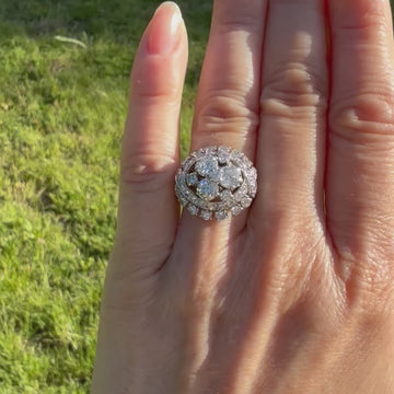 Mid century diamond cocktail ring