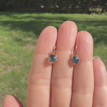 Unheated teal sapphire earrings 