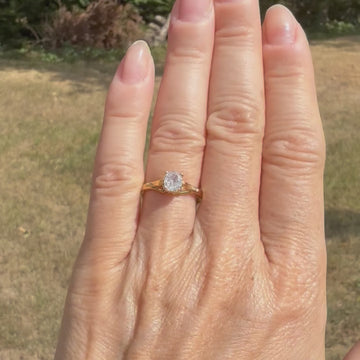 old mine cut diamond engagement ring