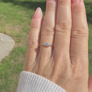 vintage diamond three stone ring