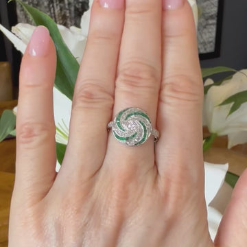 Art Deco emerald and diamond ring