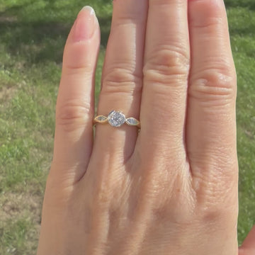 old European cut diamond engagement ring
